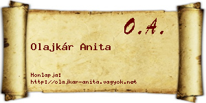 Olajkár Anita névjegykártya