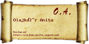 Olajkár Anita névjegykártya